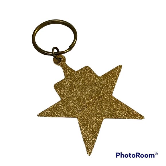 SSI Texas Longhorn Enamel Keychain Star Charm Souvenir Collector Gold Tone - Picture 4 of 6